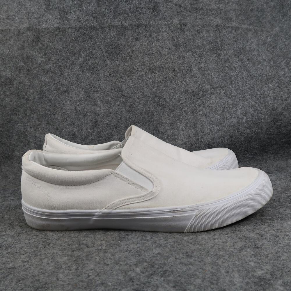 NOBO Shoes Womens 10 Casual Slip On Sneakers Trainers White Canvas Comfy Walking